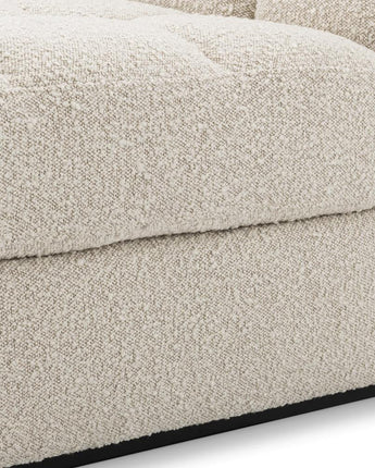 Sofa Dean Bouclé Cream - Ottoman