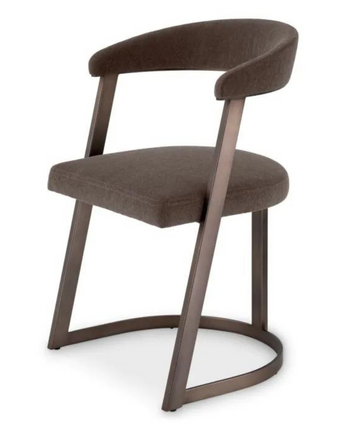 Dining Chair Dexter - Medium Bronze Finish Abrasia Grey