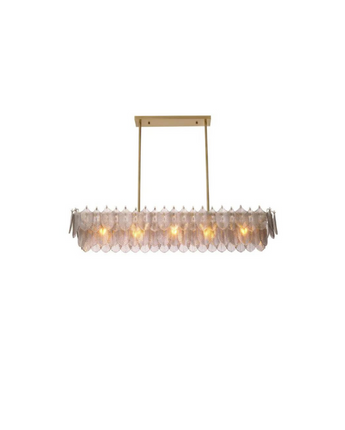 Chandelier Verbier Rectangular -  Light Brushed Brass Finish