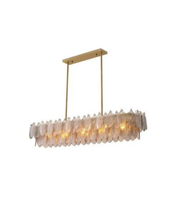 Chandelier Verbier Rectangular -  Light Brushed Brass Finish