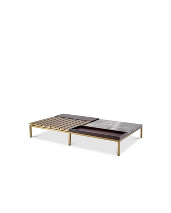 Coffee Table Forma - Brushed Brass Finish Grey Marble