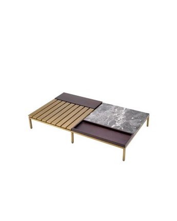 Coffee Table Forma - Brushed Brass Finish Grey Marble