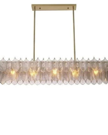 Chandelier Verbier Rectangular -  Light Brushed Brass Finish