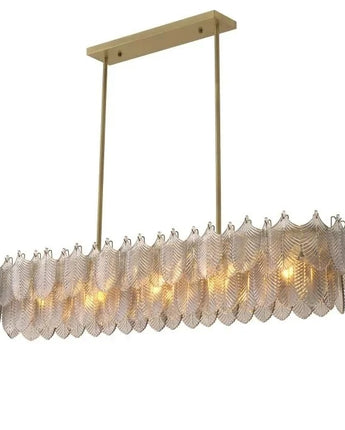 Chandelier Verbier Rectangular -  Light Brushed Brass Finish